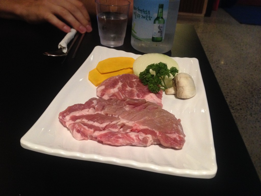 Raw meat ordered from the menu