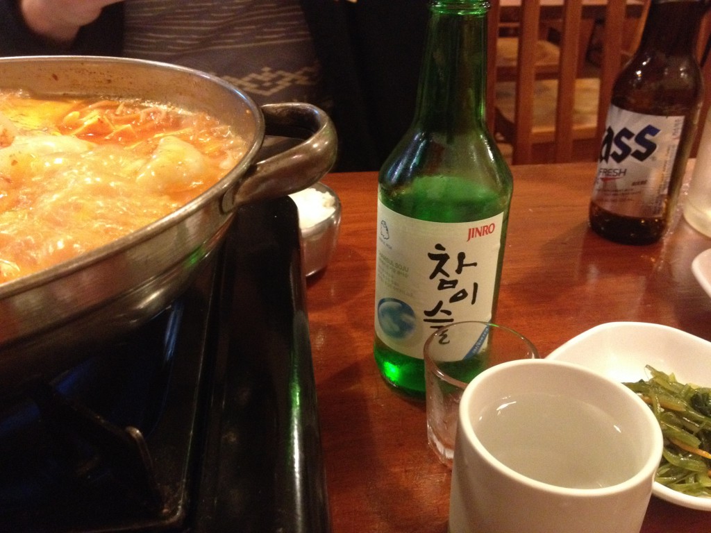 Fresh soju and Cass beer